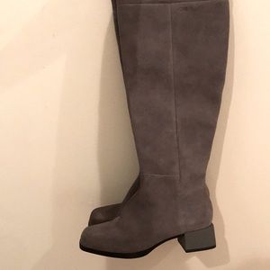 Camper Suede Leather Tall Gray Knee High Stained Boots, Size 36 (6)